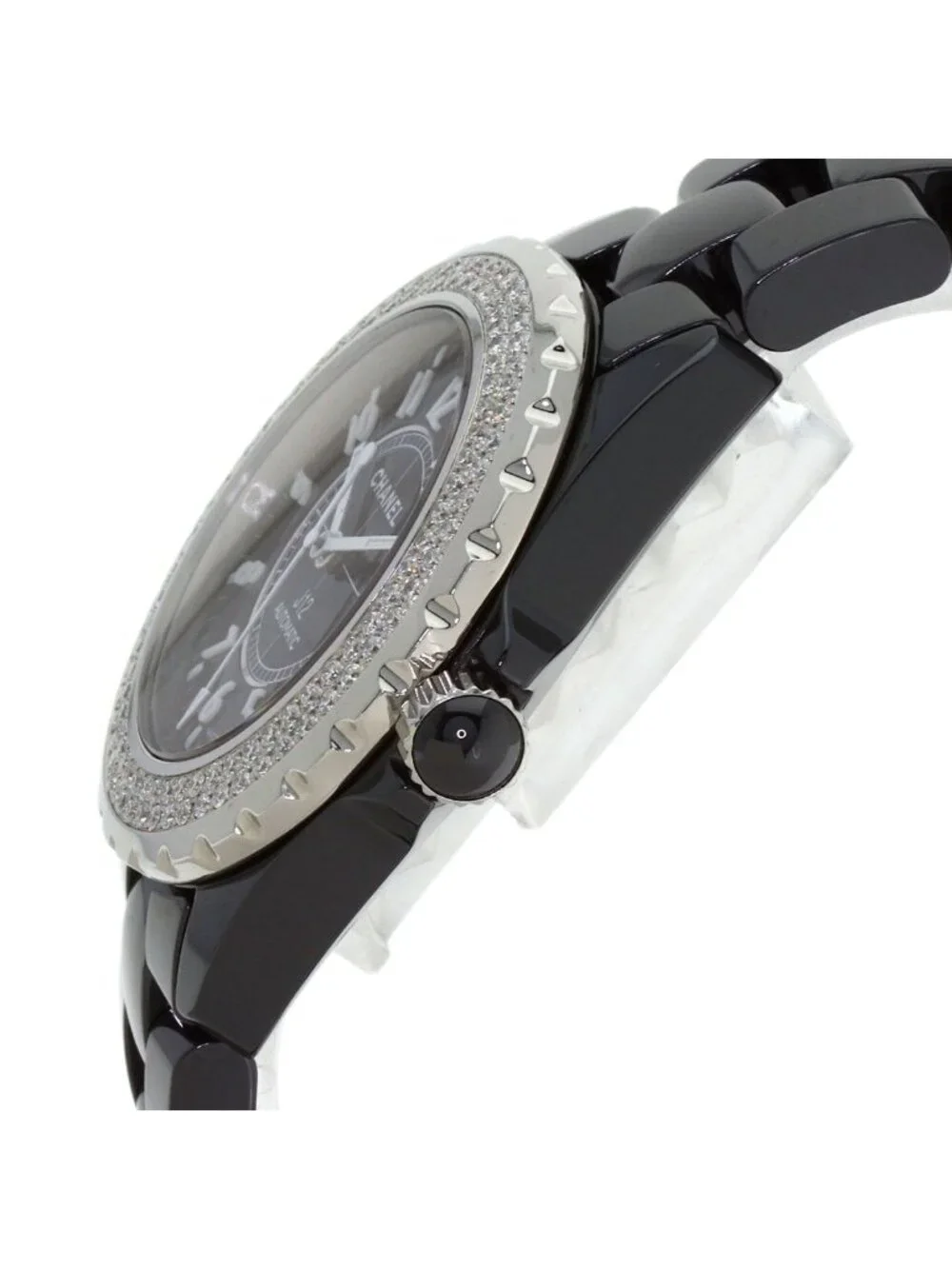 Chanel 38 2 Heavy Diamond Bezel Watch Ceramic